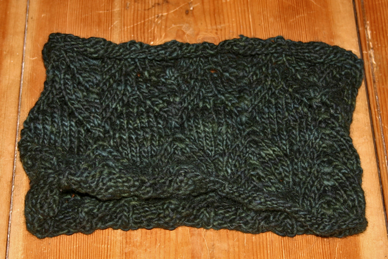 Green Crofter's Cowl in Malabrigo Merino Worsted "Vaa"